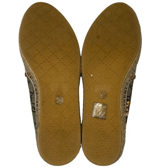 Gucci Pilar Espadrille Flats EU 36.5 US 6.5 GG Supreme Logo St. Tian Slip Ons - Picture 10 of 15